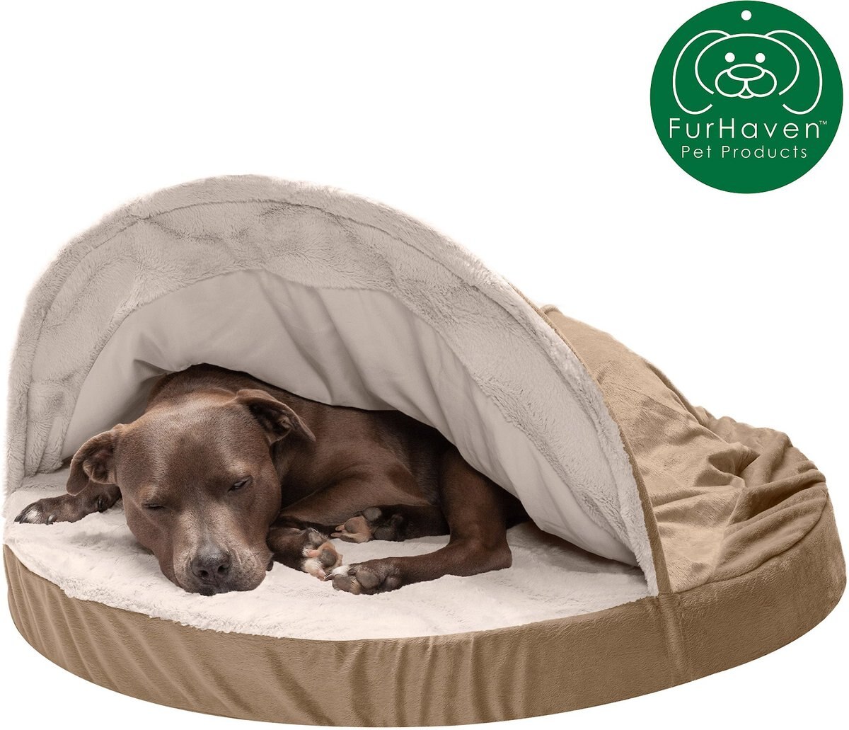 FurHaven Wave Fur & Velvet Orthopedic Snuggery Dog & Cat Bed