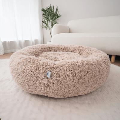 Show full view: FurMe Anti-Anxiety Donut Bolster Dog & Cat Bed with Removable Cover, Oatmeal, Large slide 2 of 6