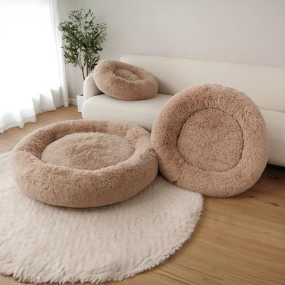 Show full view: FurMe Anti-Anxiety Donut Bolster Dog & Cat Bed with Removable Cover, Oatmeal, Large slide 4 of 6