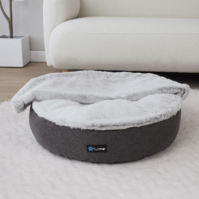 Show full view: FurMe Blanket Dog & Cat Bed with Removable Cover, Graphite, Small slide 3 of 4