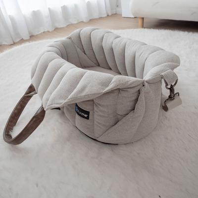 Show full view: FurMe Quilted Pet Carrier & Travel Bolster Dog & Cat Bed with Removable Cover, Oatmeal slide 4 of 8