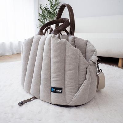 Show full view: FurMe Quilted Pet Carrier & Travel Bolster Dog & Cat Bed with Removable Cover, Oatmeal slide 3 of 8