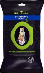 FURminator DeShedding Cat Grooming Wipes, 50 count