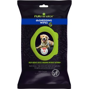 FURminator DeShedding Dog Grooming Wipes, 100 count