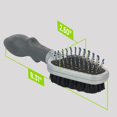 Show full view: FURminator Dual Dog Brush, Gray slide 3 of 11