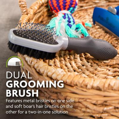 Show full view: FURminator Dual Dog Brush, Gray slide 4 of 11