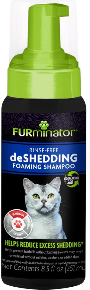 FURminator FUR deShedding Rinse Free Foaming Cat Shampoo