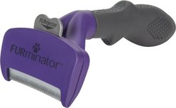 FURminator Long Hair Cat Deshedding Tool, Purple, Medium
