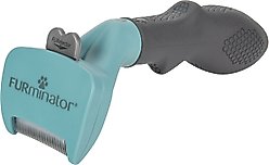 FURminator Long Hair Cat Deshedding Tool, Turquoise, Small