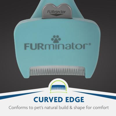 Show full view: FURminator Long Hair Cat Deshedding Tool, Turquoise, Small slide 4 of 11