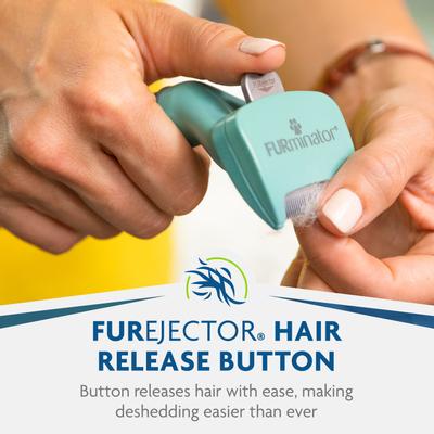 Show full view: FURminator Long Hair Cat Deshedding Tool, Turquoise, Small slide 8 of 11