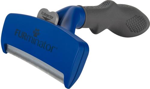 Show full view: FURminator Long Hair Deshedding Tool, Blue, Large + DeShedding Ultra Premium Shampoo for Dogs, 16-oz bottle slide 4 of 9