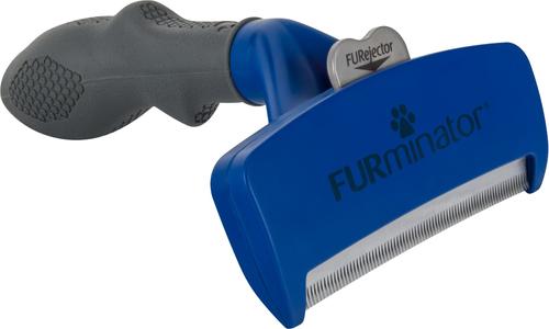 Show full view: FURminator Long Hair Deshedding Tool, Blue, Large + DeShedding Ultra Premium Shampoo for Dogs, 16-oz bottle slide 5 of 9