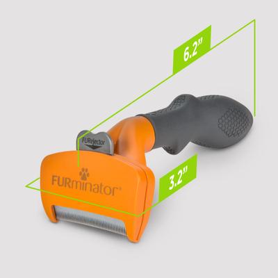Show full view: FURminator Long Hair Dog Deshedding Tool, Orange, Medium slide 9 of 10