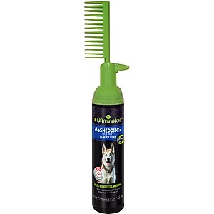 FURminator Tub-Free Deshedding Foam Dog Grooming Comb, 3-fl oz