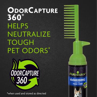 Show full view: FURminator Tub-Free Deshedding Foam Dog Grooming Comb, 3-fl oz slide 9 of 11