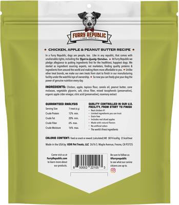 Show full view: Furry Republic Bones Chicken, Apple & Peanut Butter Recipe Grain-Free Dog Treats, 6-oz bag slide 3 of 7