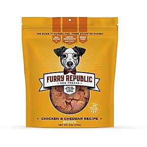 Furry Republic Bones Chicken & Cheddar Recipe Grain-Free Dog Treats, 6-oz bag