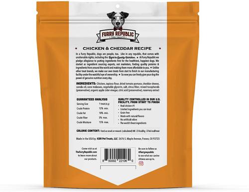 Show full view: Furry Republic Bones Chicken & Cheddar Recipe Grain-Free Dog Treats, 6-oz bag slide 3 of 6