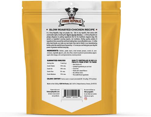 Show full view: Furry Republic Bones Slow Roasted Chicken Recipe Grain-Free Dog Treats, 6-oz bag slide 3 of 7