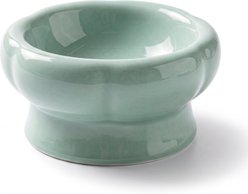 furrybaby Elevated Ceramic Dog & Cat Bowl, 4-cup, Medium: 6.1 x 6.1 x 3.2-in, Light Green