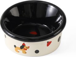furrybaby Elevated Ceramic Dog & Cat Bowl, 4-cup, Medium: 6.3 x 6.3 x 3.2-in, Black