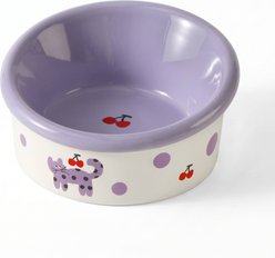 furrybaby Elevated Ceramic Dog & Cat Bowl, 4-cup, Medium: 6.3 x 6.3 x 3.2-in, Purple