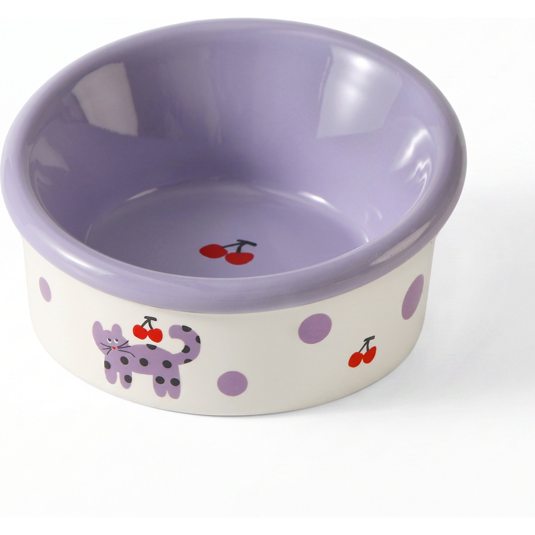 furrybaby Elevated Ceramic Dog & Cat Bowl, 1.5-cup, Purple