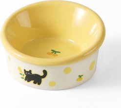 furrybaby Elevated Ceramic Dog & Cat Bowl, 4-cup, Medium: 6.3 x 6.3 x 3.2-in, Yellow