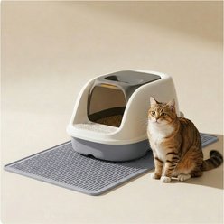 furrybaby Silicone Dash Pattern Cat Litter Mat, Grey, 36.2 x 20.5-in