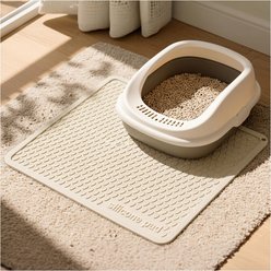 furrybaby Silicone Teardrop Pattern Cat Litter Mat, 15.7 x 23.6-in, White