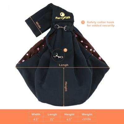 Show full view: FurryFido Classic Reversible Dog & Cat Carrier Sling, Black slide 6 of 9