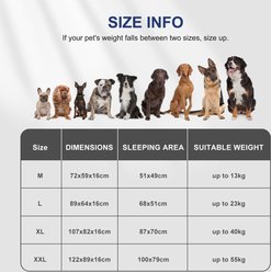FURTIME C-Shaped Memory Foam Removable cover Orthopedic Bolster Sofa Dog Bed, Grey, Large slide 2 of 8