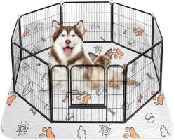 FURTIME Cute Paw Print Design Machine-Washable Dog Pee Pads, Gray, 1 count, 72 x 72-in