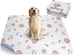 FURTIME Cute Paw Print Design Machine-Washable Dog Pee Pads, Gray, 2 count, 36 x 41-in