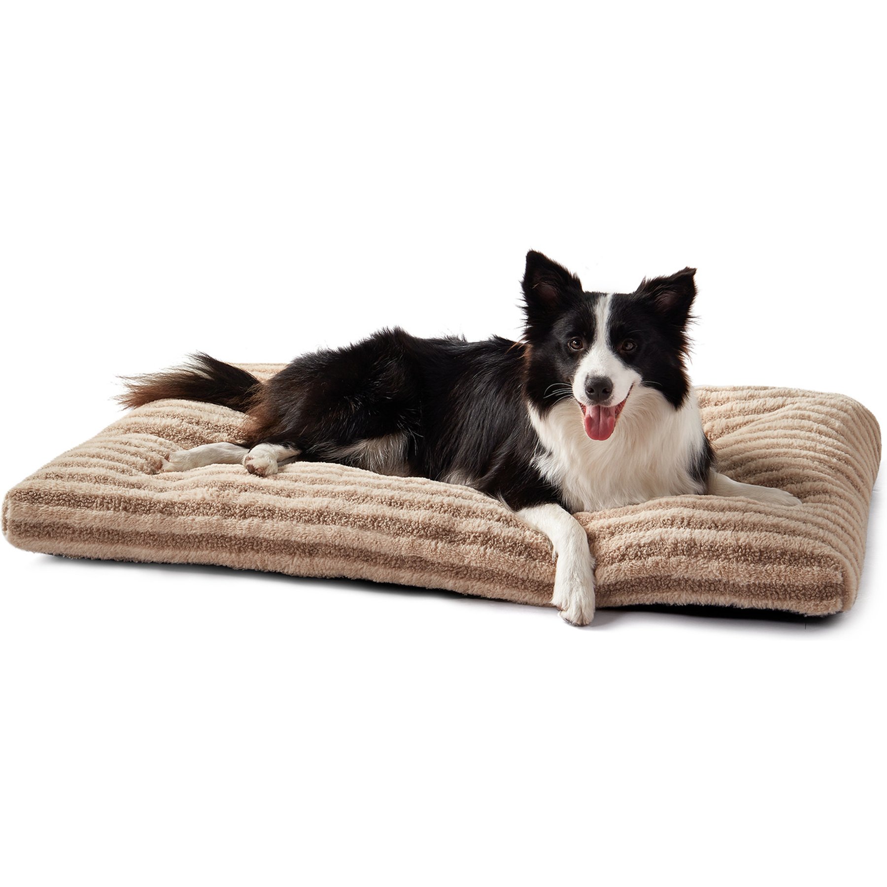 FURTIME Extra-Thick Pillow, Machine-Washable, Non-Slip Base Dog Bed, Brown, Large