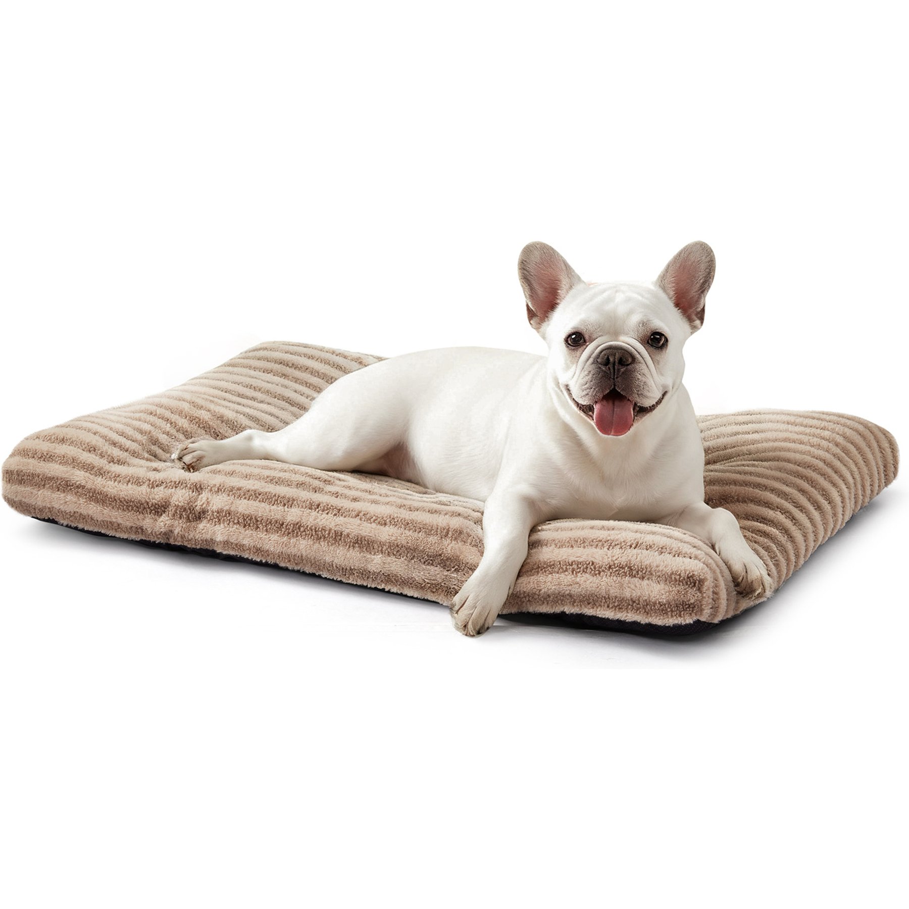 FURTIME Extra-Thick Pillow, Machine-Washable, Non-Slip Base Dog Bed, Brown, Small