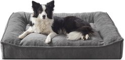 FURTIME Orthopedic Raised Waterproof Removable Cover Bolster Dog Bed, Light Grey, Large: 35-in