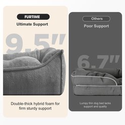 FURTIME Orthopedic Raised Waterproof Removable Cover Bolster Dog Bed, Light Grey, X-Large: 42-in slide 2 of 9