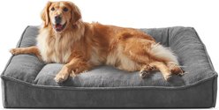 FURTIME Orthopedic Raised Waterproof Removable Cover Bolster Dog Bed, Light Grey, X-Large: 42-in