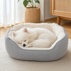 Furvii Essential Dutch Velvet Calming Orthopedic Donut Cuddler Bolster Dog Bed, Medium, Grey slide 2 of 6