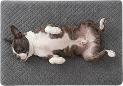 Furvii Essential PV Fleece Scalloped Dog & Cat Crate Pad, Medium: 29 x 18-in, Gray