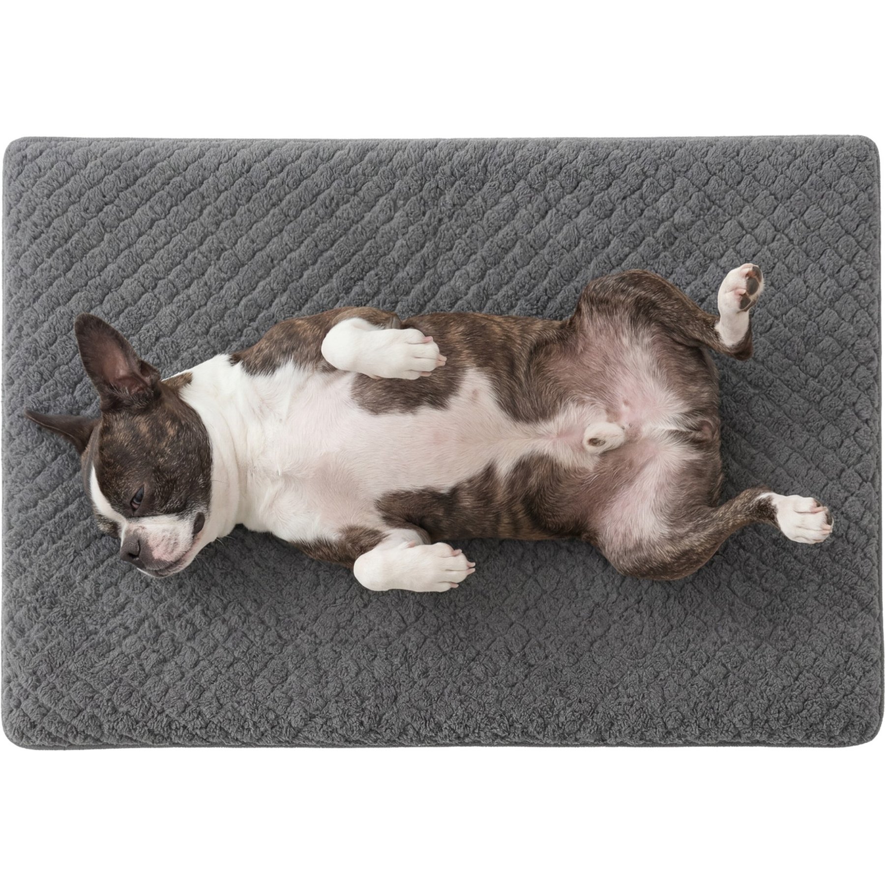 Furvii Essential PV Fleece Scalloped Dog & Cat Crate Pad, Medium: 29 x 18-in, Gray