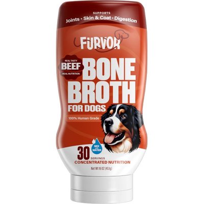 Furvor Furvor Beef Concentrated Bone Broth Digestive Health High-Protein Liquid Dog Food Topper, 16-oz bottle