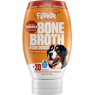 Furvor Furvor Chicken Concentrated Bone Broth Digestive Health High-Protein Liquid Dog Food Topper, 12-oz bottle