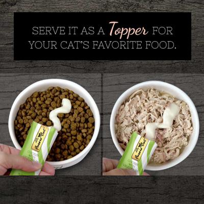 Show full view: Fussie Cat Chicken with Vegetables Puree Lickable Cat Treats, 0.5-oz pouch, pack of 4 slide 4 of 8