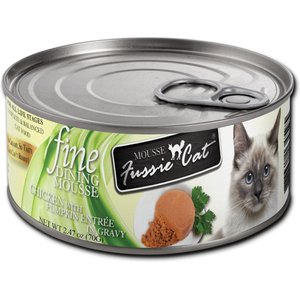 Fussie Cat Fine Dining Mousse Chicken with Pumpkin Entree Wet Cat Food, 2.47-oz can, case of 24