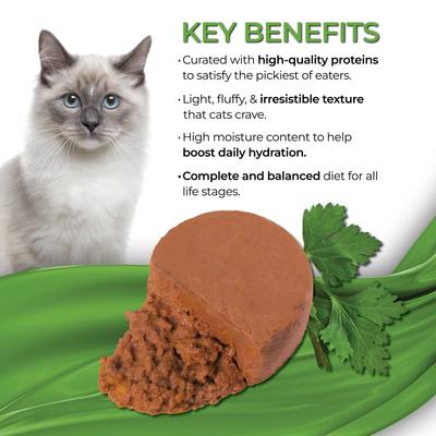 Show full view: Fussie Cat Fine Dining Mousse Chicken with Pumpkin Entree Wet Cat Food, 2.47-oz can, case of 24 slide 4 of 8