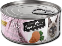 Fussie Cat Fine Dining Mousse Mackerel with Pumpkin Entree Wet Cat Food, 2.47-oz can, case of 24