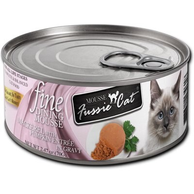 Fussie Cat Fussie Cat Fine Dining Mousse Mackerel with Pumpkin Entree Wet Cat Food, 2.47-oz can, case of 24